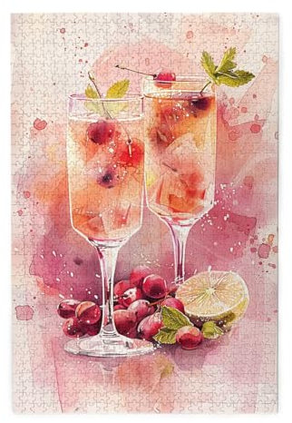 Liorosa 1000 Pcs Adults Jigsaw Puzzle - Mixologist'S Muse, Crystal Cocktail With Ice Prisms, Challenging Beverage Art,Pieces Fit Together Perfectly,Hands-On Assembly Of Your Home Décor Wall Art