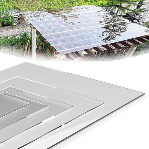 Kgfvesdc Lámina de Plástico Acrílico Transparente(esp:1mm),Placa Duradera PC,Fácil de Doblar, Protección UV, Alta transparencia,Resistencia al impacto para Jardín Exterior, Cochera Cubierta Toldo