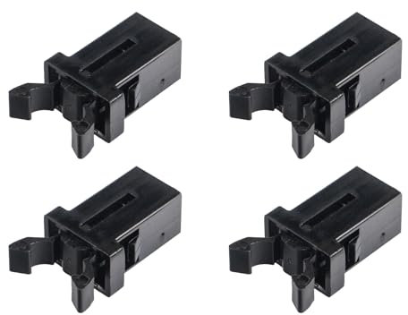 BHSTTNIXP 4 PCS Bin Lid Clasps Set,Durable Bin Lid Catch Replacement Compatible with Waste Bins,Storage Box,Refrigerator,Black