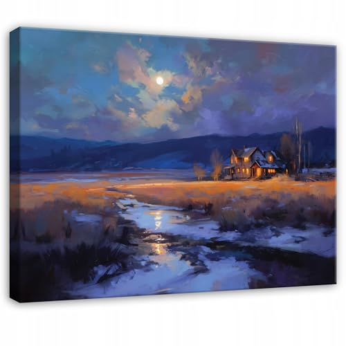 WallArena Leinwand Bilder 120 x 80 cm | Landschaft, Leinwandbilder, Leinwandbilder, Bild auf leinwand, Format: 120 x 80 cm (BxH) - einteilig auf Canvas