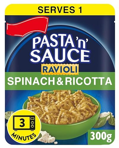 Pasta 'n' Sauce Ravioli Spinach and Ricotta, Microwave Ready Meal, 300g, No Artificial Colours or Preservatives