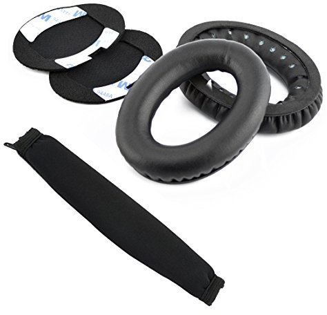 Geekria Earpad + Headband Set Compatible with Bose Around-Ear AE2, AE2i, AE2w Headphones, Repair Parts (Black)