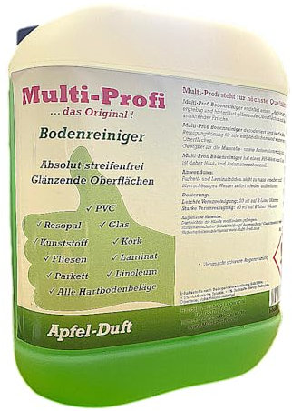 Multi-Profi Detergente Professionale per Pavimenti con Profumo di Mela, Verde, 5,0 Litri
