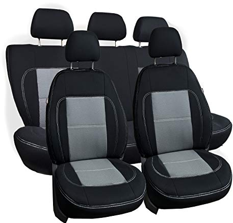 ERJOT Autositzbezüge kompatibel mit VW Polo 6N III Grau maßgefertigte modellspezifische Sitzbezüge Komplett Set