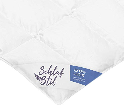 SCHLAFSTIL Daunenbettdecke D500, Extraleicht, 100% Daunen Größe 155x200