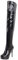 LUXMAX Donna Stivali sopra al Ginocchio Tacco a Spillo Alto Sexy Plateau Scarpe di Vernice con Cerniera (Nero) - 35 EU