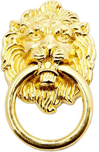 POFET 10 Stück Vintage Retro Stil Türknauf Griff Griff Schrank Schublade Metall Pull Ring Antik Lions Kopf Silber