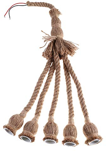 5 têtes Vintage suspension lampe chanvre corde E27 lustre suspendu luminaire pour ferme Restaurant Bar chambre chambres décoration
