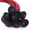 mxuteuk 8 pezzi SPST interruttore a levetta circolare a bilanciere per auto o barca 20A 12V DC On/Off Luce LED rossa con fili pre-saldati KCD2-102N-R-X