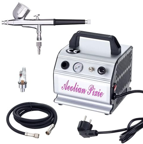 Mini-Airbrush und Kompressor-Set mit Filter.