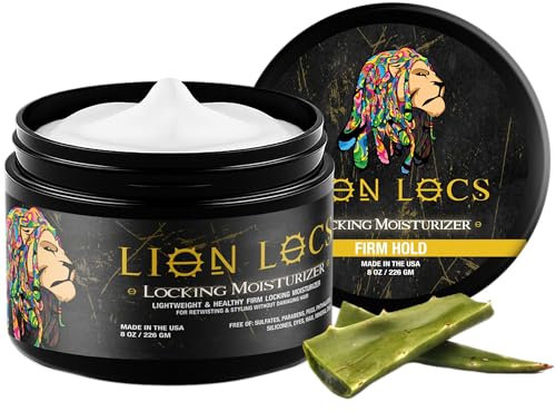 Lion Locs Firm Hold Hair Locking Dreadlock Gel Cream for Dreads and Locks - Large Container (8oz Firm Locking Gel)