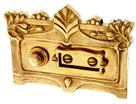 Ventano Türklingel Türklingelplatte mit 1 Klingelknopf und Namensfeld im Jugendstil