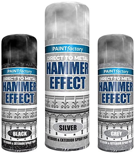 Classic Signature - Hammered Effect Spray Paint 400ml, Use for Interior & Exterior Aerosol for Metal, Wood, Plastic (1 x Pack, Silver)