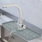 Silikon-Wasserhahn-Spritzschutz, 45.7x16 cm Wasserhahn-Wasserfangmatte, Wasserhahngriff, Tropffänger-Matte für Küchenarbeitsplatte und Badezimmer-Waschbeckenschutz (grau)