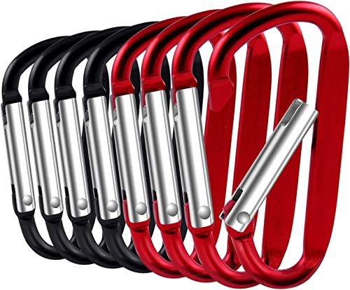 8 Stück Aluminium Karabiner, D Form Schlüsselanhänger Karabinerhaken für Schlüsselanhänger, Rucksack, Wandern, Camping, Angeln, Outdoors usw.