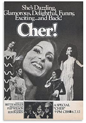 Shenywell Wanddeko Poster Cher 1975 Vintage, für Zuhause, Schlafzimmer, Wohnzimmer, Dekoration 30x40cm Kein Rahmen