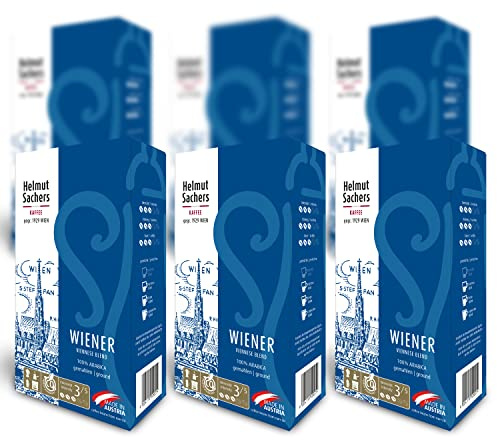 Helmut Sachers Kaffee - Wiener Mischung, Intensität 3/5, 100% Arabica, gemahlen, 6 x 500g