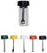 Fenny's Creations 3ml Mini Glass Bottles With Telescopic Expandable Spoon Small Funnel Colour Empty Vials,Spice Powder Tool with Spoon Glass Storage Bottle 6pcs