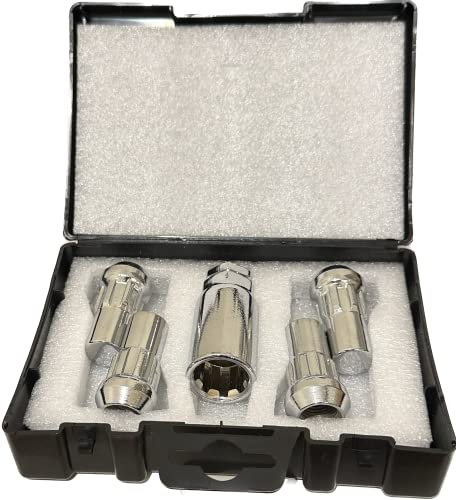 BIMECC Ford Transit CUSTOM Locking Wheel Nuts/Bolts - M14x1.5 - Silver/Chrome - For AFTERMARKET Alloy Wheels