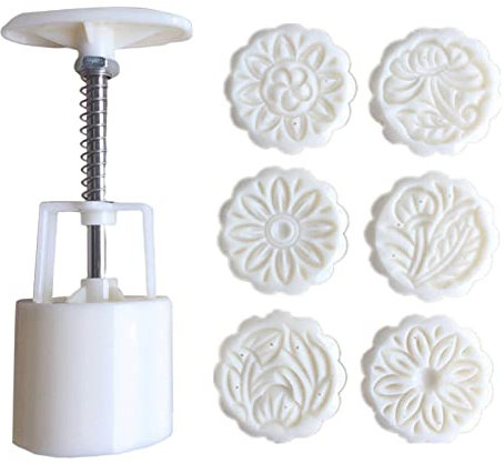 delr stampi per torta Luna | Stampo per torta Luna a pressione manuale del Festival di metà autunno - Gadget da cucina, Set di strumenti per cottura con motivi rotondi in o