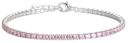 Bracciale Unisex Tennis Rosa in Argento 925 rodiato - Collezione Rainbow Les Folies (19)