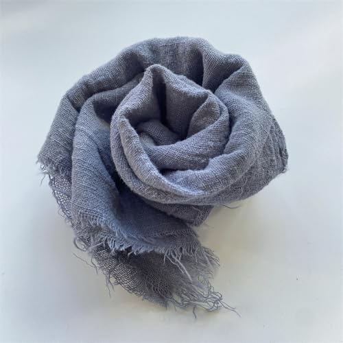 SYSUII 12er Set Leinenservietten Stoffservietten-Rustikale wiederverwendbar Leinen Servietten Dekorative Tischservietten Baumwoll-Leinen Stoffservietten für Hochzeitsfeier Party Dekoration -Grau Blau