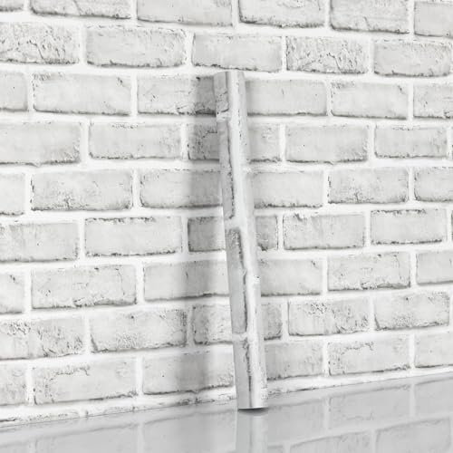 Hode White Brick Self Adhesive Wallpaper 44X300cm, White Effect Sticky Back Plastic Roll, Peel and Stick Wallpaper Vinyl Wrap for Wall, Living Room, Kitchen