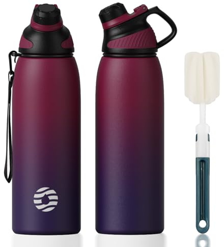 Fjbottle Stainless Steel Water Bottle 1000ml with Magnetic Lid