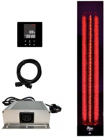 SET frameless InfraROTmed MAX© Tiefenwärmestrahler Frontstrahler 750W + Steuerung icon 1 TOUCH, Infrarotstrahler für Sauna und Infrarotkabine, Vollspektrumstrahler (750W + Steuerung)