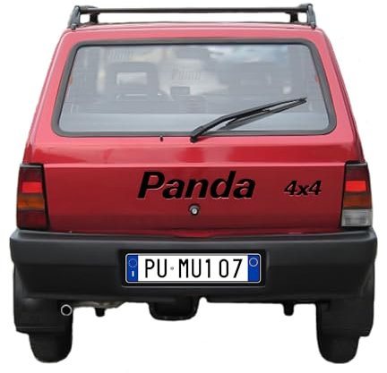 Adesivo compatibile auto fiat panda 4x4 portellone posteriore cofano stickers offroad (NERO)