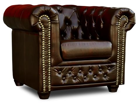 VIENNA INTERNATIONAL FURNITURE Modell Chesterfield Sessel IN Leder Look Premium