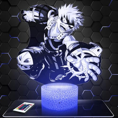 Lampephoto.fr LED-Nachttischlampe Katsuki Bakugo, Geschenkidee für Teenager, Katsuki Bakugo Manga-Zubehör, Anime-Zimmer für Jungen, Dekoration für das Büro, geschenkidee für teenager Weihnachten TOP