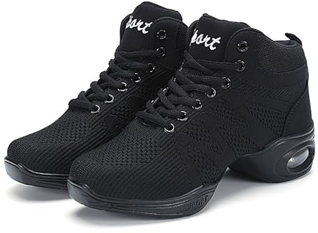Kraftpaid Damen Jazz-Schuhe Tanzsneaker,Jazzschuhe Damen Lace Up Tanzsneaker,Tanzschuhe für Sport,Walking,Damen Geteilte Sohle Tanzschuhe,Leicht Und Atmungsaktiv,FüR Line Dance,Jazz,Andere Tanzstile