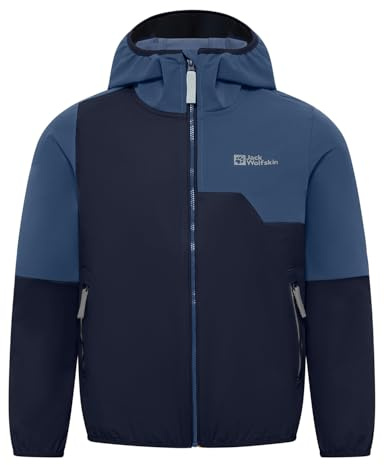 Jack Wolfskin Unisex Kinder Turbulence Hooded Jkt Softshelljacke, Night Blue, 116 EU