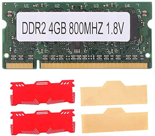 AMIUHOUN Memoria RAM DDR2 para portátil de 4 GB + Chaleco de refrigeración de 800 MHz PC2 6400 SODIMM 2RX8 200