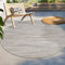 Paco Home Outdoor Teppich Flachgewebe Modern Boho-Style wetterfest & UV-beständig Ideal für Terrasse Balkon Wohnzimmer & Küche, Grösse:200 cm Rund, Farbe:Beige 6