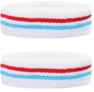 AOEVUIR 2 Pcs di Fascia Sportiva per il Sudore Set di Fascia Sportiva a Righe da Uomini e Donne Fitness Corsa Accessori Sportivi