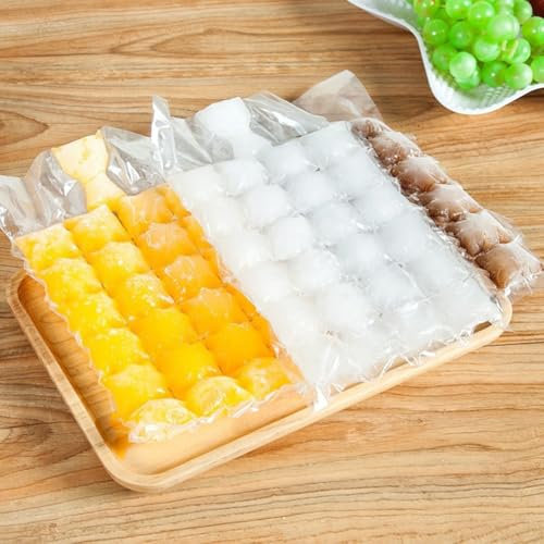Fiorky 10PCS Disposable Ice Cube Bags Cocktail Ice-Making Bag Supplementary Cocktail Makes Ice Bag Simple Convenient Quickly Multi-Function Practical Juice Drink Tool for Whiskey Cocktails