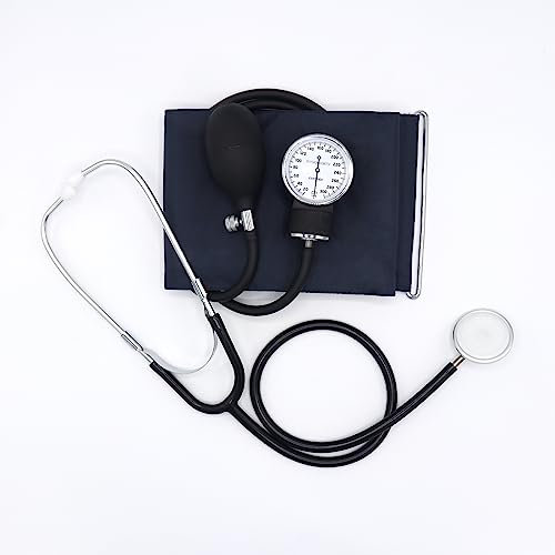 Skmeditec Aneroid Sphygmomanometer with stethoscope sets kit,Manual Blood Pressure Monitor with Universal BP Cuff