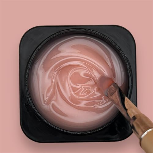 Gel de Construction Milky BEIGE pour Ongles, Texture Auto-Nivelante, Résistant et Durable (Beige, Moyen)
