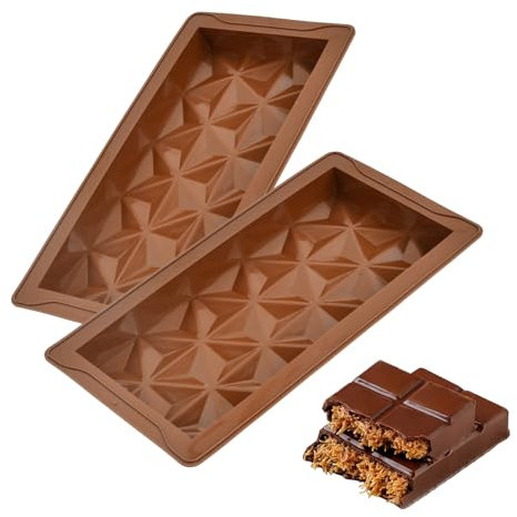 Hoxfly Moules à Tablette Chocolat, 2 Pcs Non Collant, Silicone, Antiadhésifs, Tablette de Chocolat, Bonbons