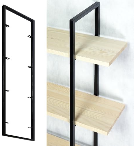 Mavö schwarze Halterung für Holzregal - Set für 4 Regalböden, 21,5 cm breit | stabile Regalhalter aus Metall mit 5 kg Tragkraft pro Regal, moderne Wandhalterung für Holzregale in Küche, Büro