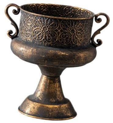 LOVIVER Pedestal de Flores de Estilo Vintage Arreglo de Flor de la Maceta Decoración del hogar Centro de la Placa de Flores al Aire Libre para Patio, 25.5x27cm