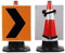 Mavcobo Panneaux de Guidage avec flèches Panneaux de Guidage pour travaux Routiers Panneau de signalisation avec flèches utilisé avec des cônes de signalisation(Orange,59 * 43cm)