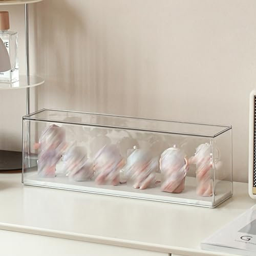 PurezmMoto Gestufte Vitrine, Figurenvitrine, Vitrine aus Acryl mit montagefreiem Ausstellungsregal, transparente, staubdichte Vitrine for Sammlerstücke, Actionfiguren(30.5 * 7.8 * 10.5cm)