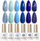 Born Pretty UV Nagellack Blau Dunkelblau Glitzer - Gel Nagellack UV Lack Maniküre und Nagelkunst DIY zu Hause
