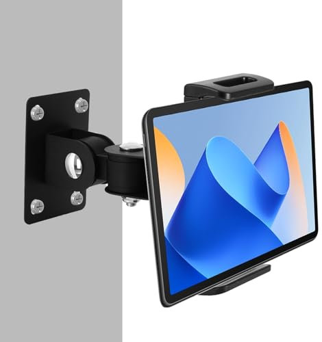 UNISOPH Tablet Wall Mount, Universal 360°Adjustable iPad Wall Mount, Aluminum iPad Wall Mount Holder Compatible with 4.7-13 Tablets and Phones