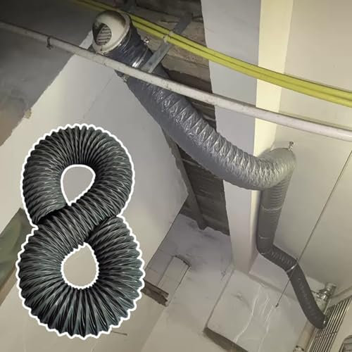 Tuyau evacuation Tuyau De Ventilation Flexible Isolé Pour Hotte Commerciale, CVC, Ventilateur D'extraction, Tuyau De Ventilation En Nylon Flexible Pour Sécheuse, Cuisine(L 10m/33ft,450MM (17.7 Inch))