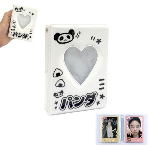 Caelura Mini Fotoalbum, 40 Taschen Kpop Photocard Holder für 2x3 Inch Film, Cute Kpop Photocard Binder(Weiß)