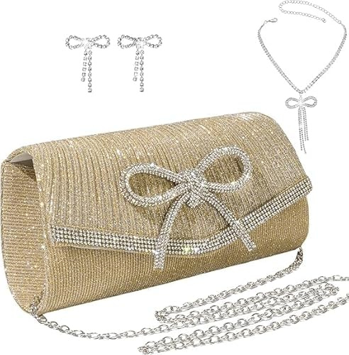 LiveGo Glitter Evening Bag Sparkly, Clutch Purses for Women Wedding Glitter, Women's Clutch Bags, Sequin Bag Envelope Handbags Purses for Prom Cocktail Party Wedding Engagement